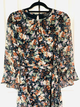 Load image into Gallery viewer, Bountiful Bordeaux Floral Midi Dress