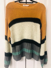 Load image into Gallery viewer, The Sun Is Setting Striped Balloon Sleeve Sweater