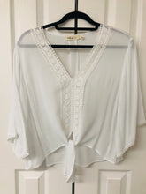 Load image into Gallery viewer, Willow White Front Tie Top
