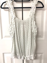 Load image into Gallery viewer, Julia Polka Dot Ruffled Tank Top