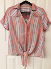 Load image into Gallery viewer, Steal The Show Striped Front Tie Top