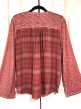 Load image into Gallery viewer, All Business In The Front-Plaid In The Back Bell Sleeve Blouse
