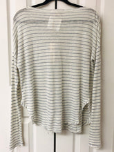 Load image into Gallery viewer, On Cloud Line Blue Striped Long Sleeve Distressed Top
