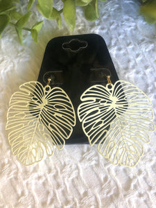 Wispy White Palm Earrings