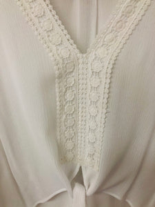 Willow White Front Tie Top