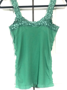 Green With Envy Lacy Ruched Tank