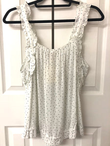 Julia Polka Dot Ruffled Tank Top