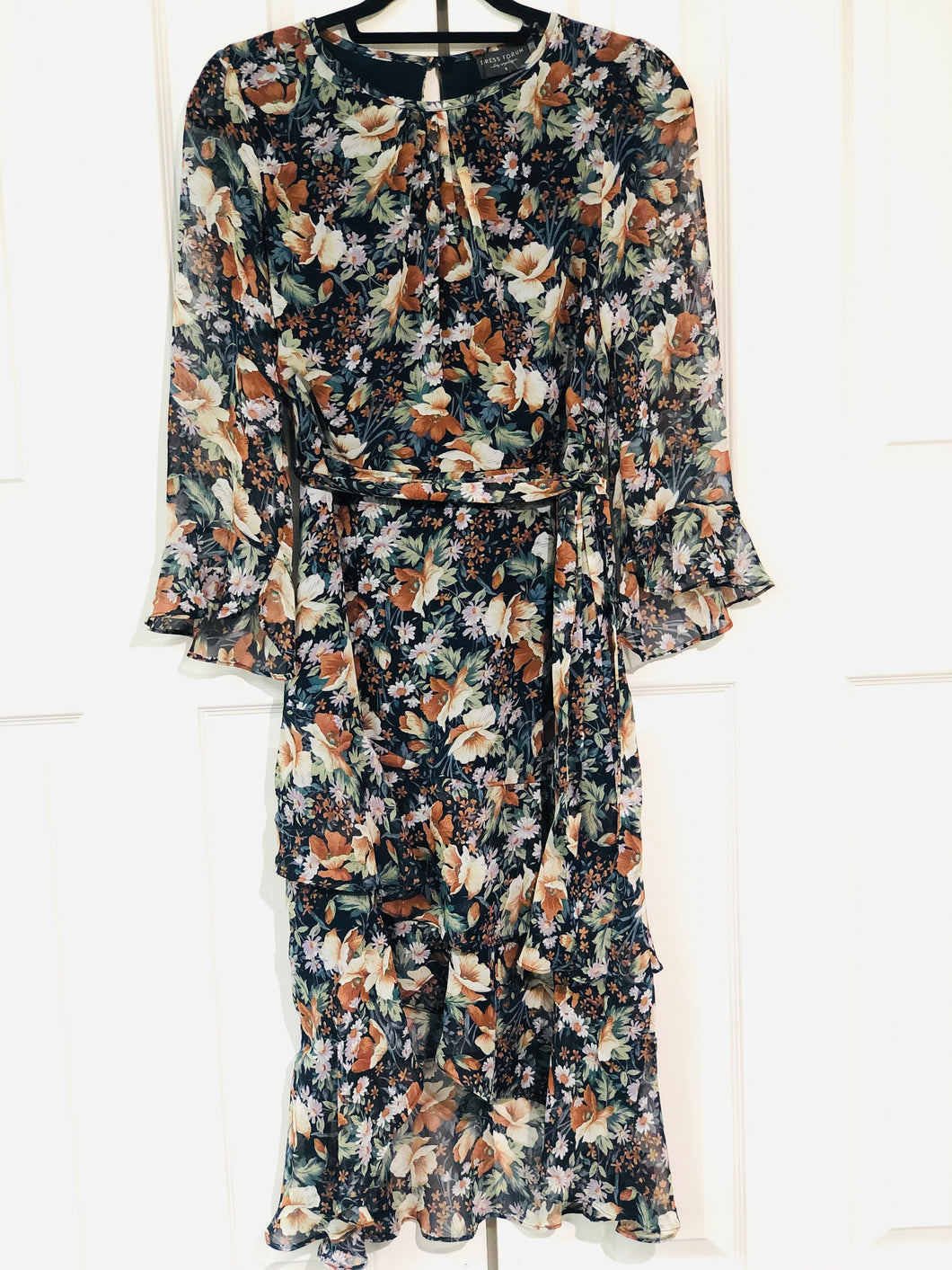 Bountiful Bordeaux Floral Midi Dress