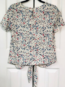 Vienna Floral Front Tie Top