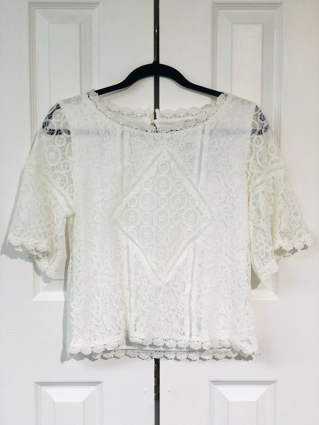 Graced With Lace Short Sleeve Blouse