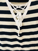 Load image into Gallery viewer, Sail Away Striped Tee Shirt Navy + Ivory
