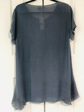 Load image into Gallery viewer, Blue Belle Lace Button Down Tunic-Dress Steel Blue
