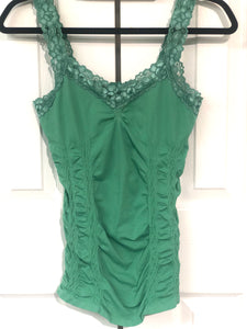 Green With Envy Lacy Ruched Tank