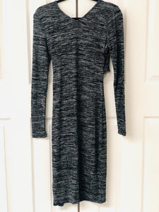 Mind Over Midi Heather Grey + Black Dress