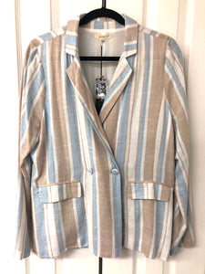 Breezy Beach Days Striped Lightweight Blazer