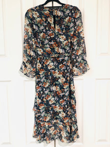 Bountiful Bordeaux Floral Midi Dress