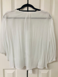 Willow White Front Tie Top