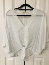 Load image into Gallery viewer, Willow White Front Tie Top
