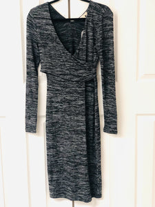 Mind Over Midi Heather Grey + Black Dress