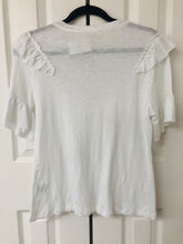 Load image into Gallery viewer, Ruffles All The Way White 3/4 Sleeve Top
