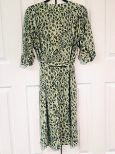 Leila Leopard Midi Dress Blue + Green