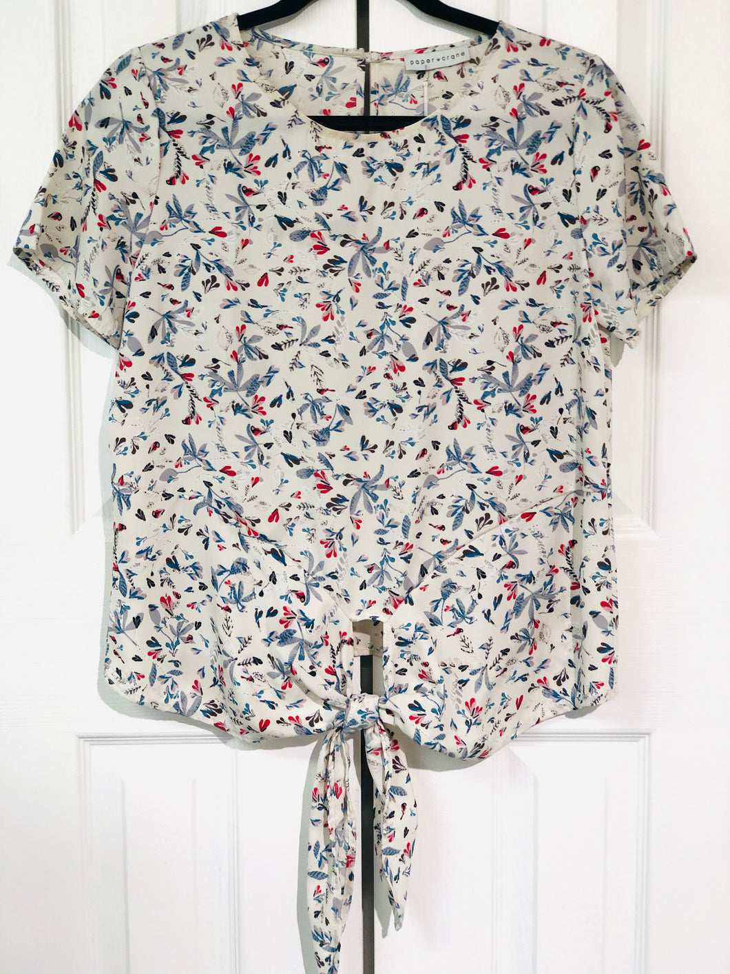 Vienna Floral Front Tie Top